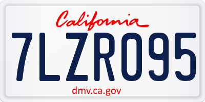 CA license plate 7LZR095