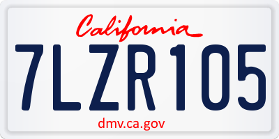 CA license plate 7LZR105