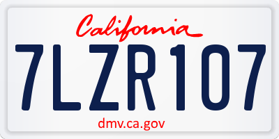 CA license plate 7LZR107