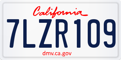 CA license plate 7LZR109