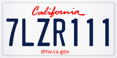 CA license plate 7LZR111