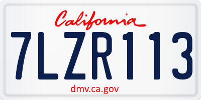 CA license plate 7LZR113