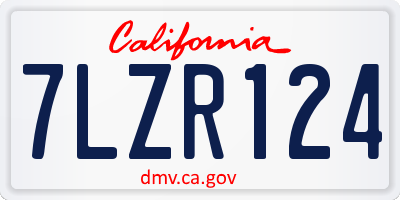 CA license plate 7LZR124