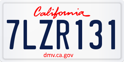 CA license plate 7LZR131