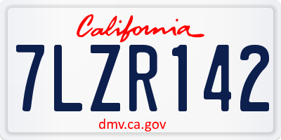 CA license plate 7LZR142