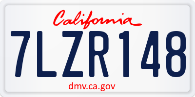 CA license plate 7LZR148