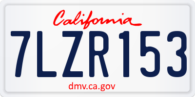 CA license plate 7LZR153