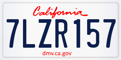 CA license plate 7LZR157