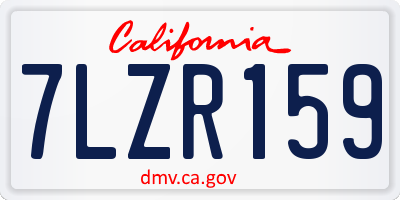 CA license plate 7LZR159