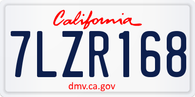 CA license plate 7LZR168