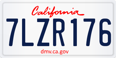 CA license plate 7LZR176