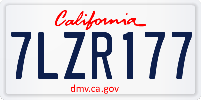 CA license plate 7LZR177
