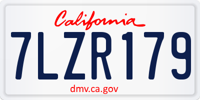 CA license plate 7LZR179