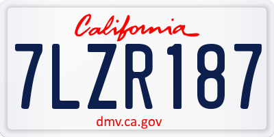 CA license plate 7LZR187