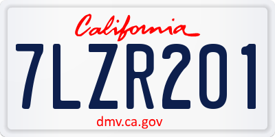 CA license plate 7LZR201