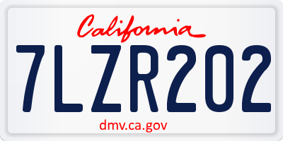 CA license plate 7LZR202