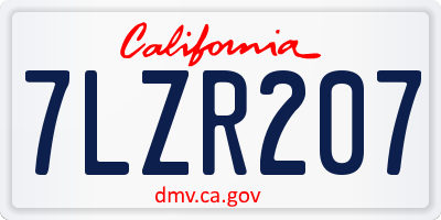 CA license plate 7LZR207
