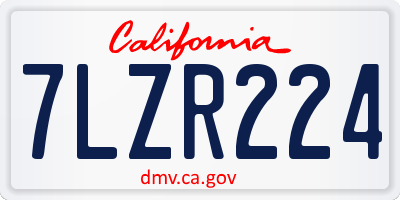 CA license plate 7LZR224