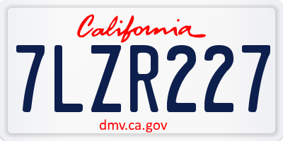 CA license plate 7LZR227