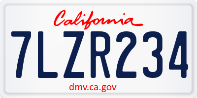 CA license plate 7LZR234
