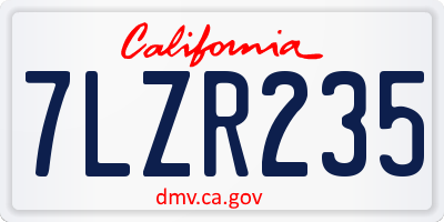 CA license plate 7LZR235