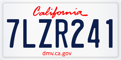 CA license plate 7LZR241