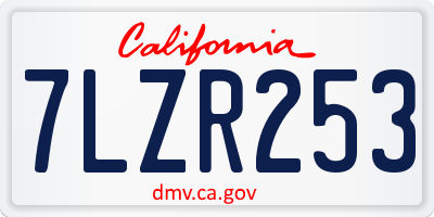 CA license plate 7LZR253