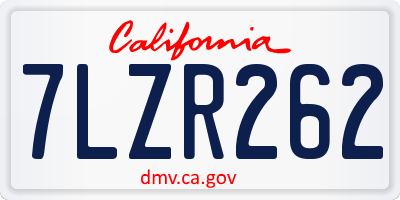 CA license plate 7LZR262