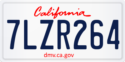 CA license plate 7LZR264