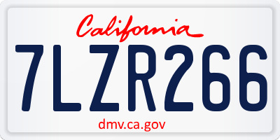 CA license plate 7LZR266