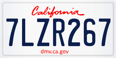 CA license plate 7LZR267