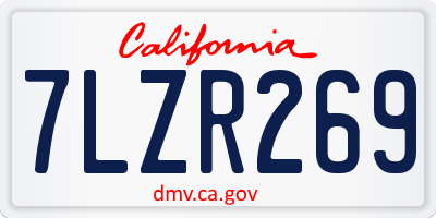 CA license plate 7LZR269