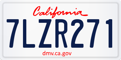 CA license plate 7LZR271