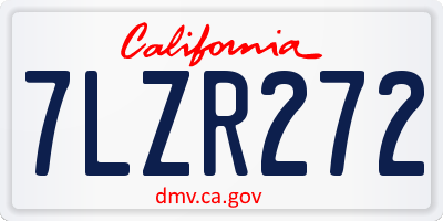 CA license plate 7LZR272