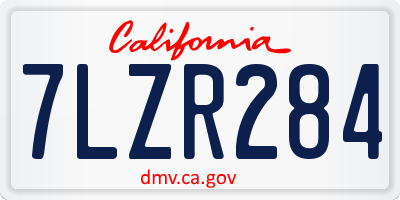 CA license plate 7LZR284