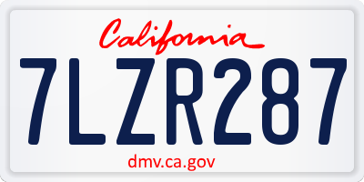 CA license plate 7LZR287