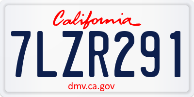 CA license plate 7LZR291