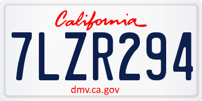 CA license plate 7LZR294