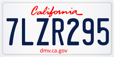 CA license plate 7LZR295