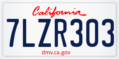 CA license plate 7LZR303