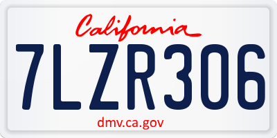 CA license plate 7LZR306