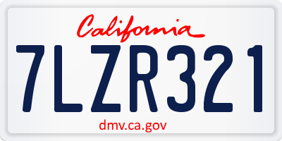 CA license plate 7LZR321