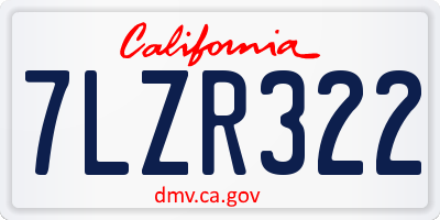 CA license plate 7LZR322