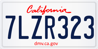 CA license plate 7LZR323