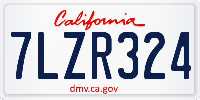 CA license plate 7LZR324