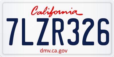 CA license plate 7LZR326