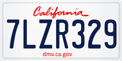 CA license plate 7LZR329