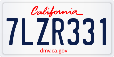 CA license plate 7LZR331