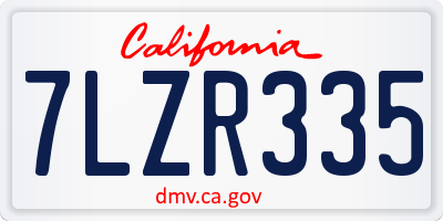 CA license plate 7LZR335