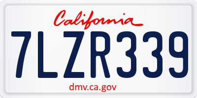 CA license plate 7LZR339